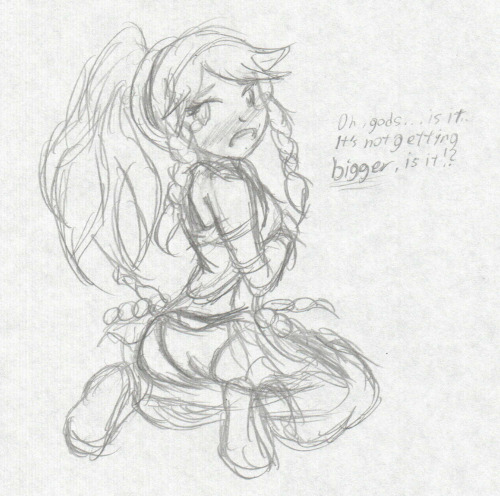 xero-j:  Sketch of Olivia (I’m not really going to sugarcoat it) showing off that booty! No offense 