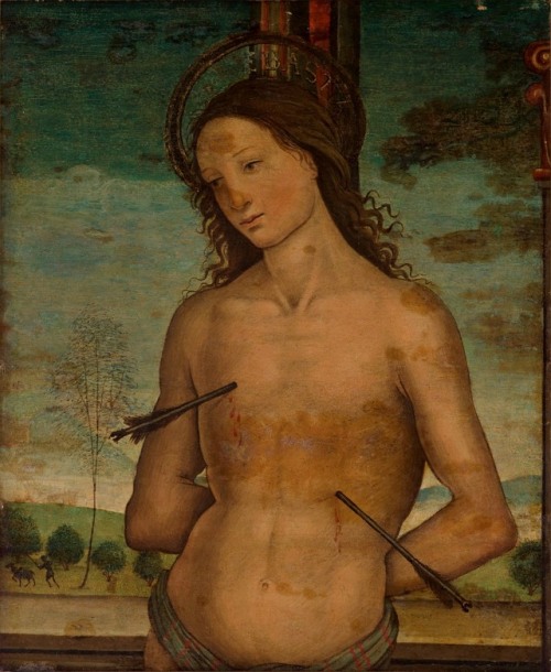 Master known as the Pseudo Granacci, St. Sebastian, circa 1510,Tempera with oil on panel, 19 5/8 ” x