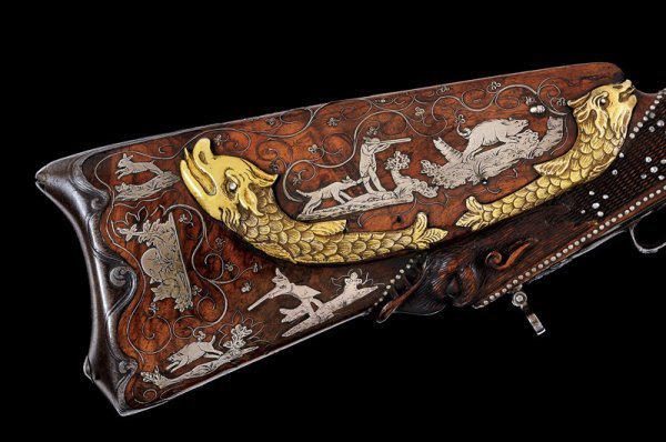 peashooter85:  A beautiful double barrel flintlock rifle crafted by Alfred Gauvin