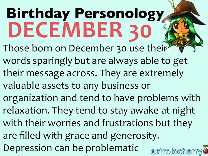 astrolocherry — Birthday Personology December 30 Sun: Capricorn ...