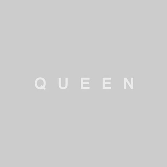 An image of the word QUEEN written on a light grey background