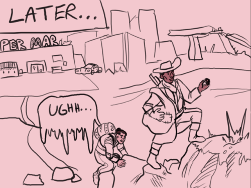barelydwarven:No portrait sketches today, forgot to put it on my drive. So instead we have a comic I spent too much energy and time on. That preserved pie is hard to get with low luck.