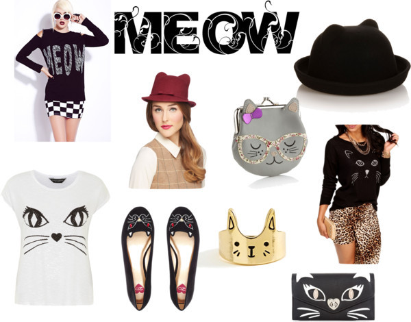 Meow…Cat Obsession by janiquehgb featuring a black cat hat