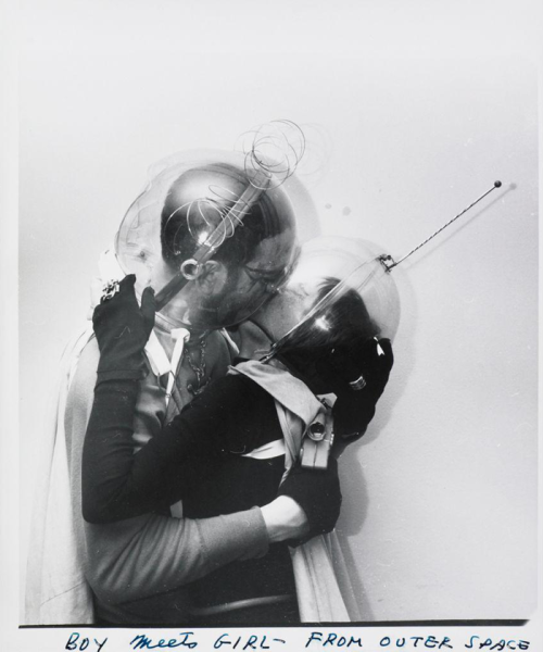 “Boy meets girl – from Outer Space” by Weegee (Arthur Fellig), c. 1955, New York 