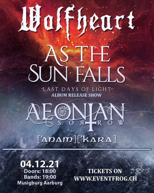 Our show in Switzerland is finally happening.I’m happy to announce that my band @aeoniansorr