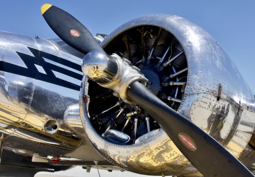 1954 Beech D18S N3532B c/n A-999 Pratt and Whitney R-985 engine. Travis Air Force Base in Fairfield 