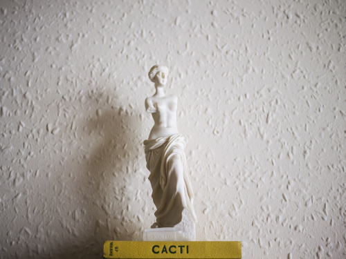 Statuette on book