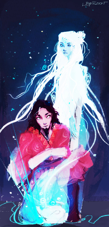 ryneziondraws: Commission for KCH - A blue and glowy and ghostly Waava. Thank you :&gt;Process video