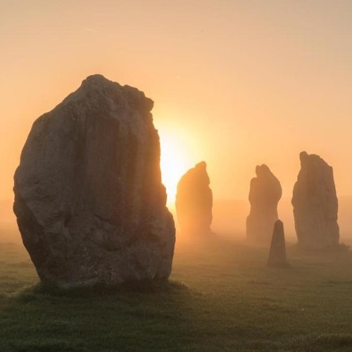 national-trust:Golden sunrise illuminates the ancient stones @avebury_nt, the largest stone circle i