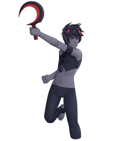 fancyspants:  Guess who’s finally working on these things again? Decided to draw @ikimaru ‘s SU!Stuck Karkat (Hematite) for this one, because I just adore the design so much.   ahh thanks a lot! &lt;3