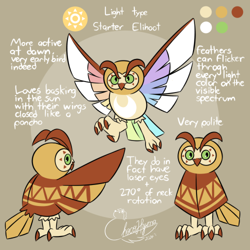 Elihoot The Light Type Starter And 10th Starter Ive Designed For My Project! Their Name Is A Pun On LED