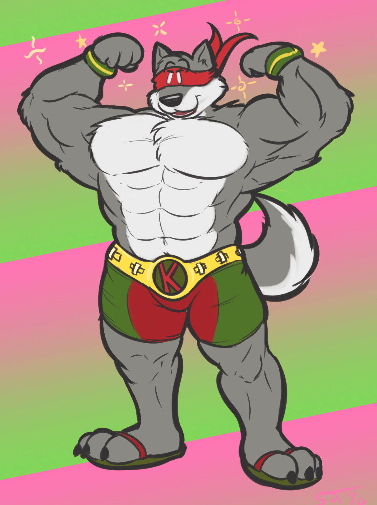 sotosot:  Commission for King Dead! spunky summer hunk twitt er 