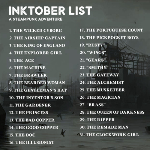 dropthedrawing:Preparing for Inktober 2017?**The prompts are now updated - I had a few double u