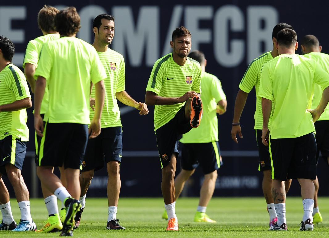 fzneymar:  16/09/2014 Training session  Photo by AP / Reuter / MIGUEL RUIZ (FCB)