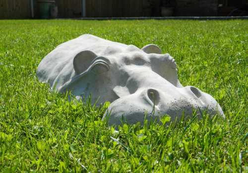 negativespacewalk: sosuperawesome: Garden Hippos by martsart on Etsy Follow So Super Awesome: Blog &
