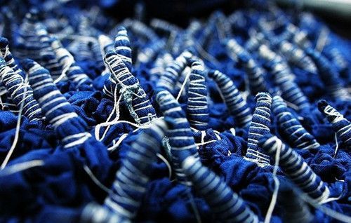 shibori dyeing in progress, China