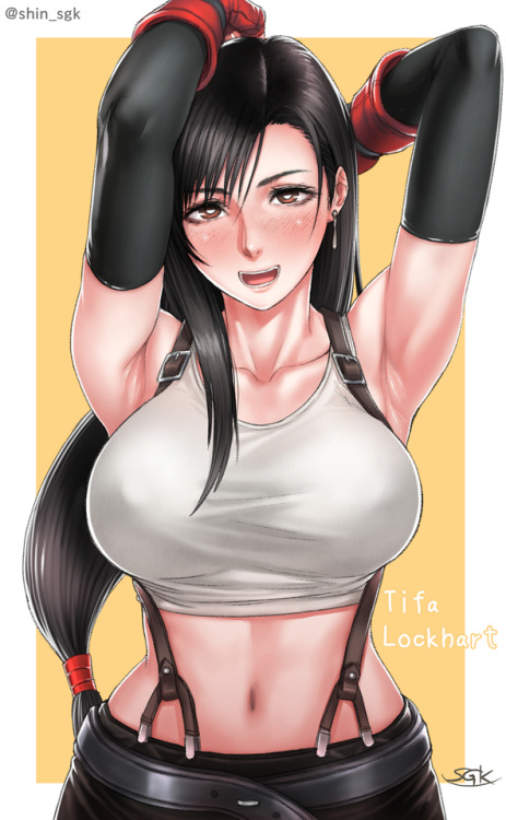 sgk1100: ティファ描きました。 せっかくなので途中段階を詰めておきますね。 FF7 Tifa PIXIV