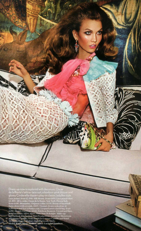Buried Treasure: Karlie Kloss plays the retro socialite in Vogue US March 2012 wearing luxurious ens