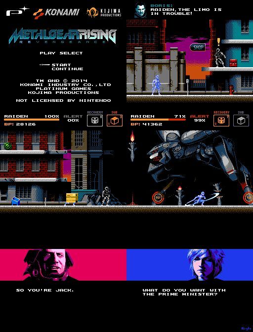 haywire4:  MGR: NES Demake by airgfx (Source) Accompanying music 
