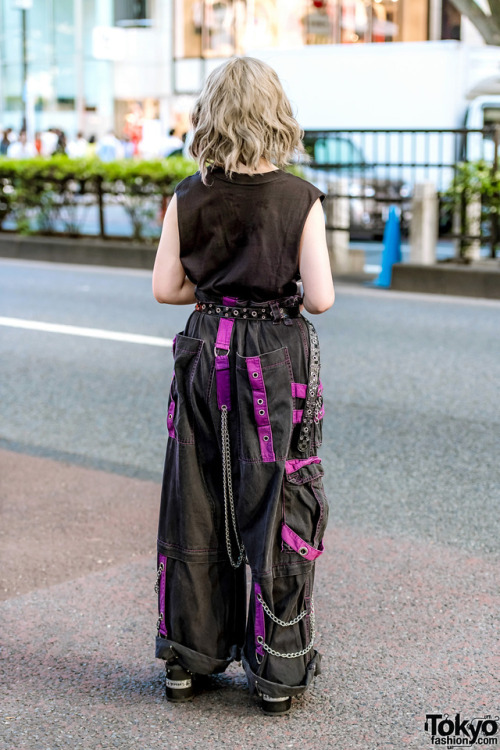 Japanese students 15-year-old Yui and 17-year-old Lisa on the street in Harajuku. Yui is wearing an 