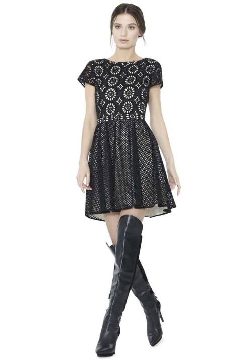 fuckyeahhotdresses: Sonny Embroidered Short Sleeve Flare Dress See what’s on sale from Alice a