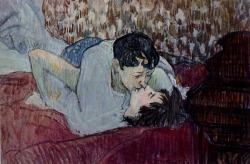 20Aliens:  Le Baiser, 1892 &Amp;Amp; In Bed, C1892-95 (Oil On Cardboard)By Toulouse-Lautrec