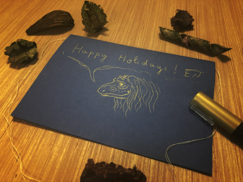 I add my Holiday Card design to the beautiful ones proposed by our Festive Thra-Athon winners ! You 