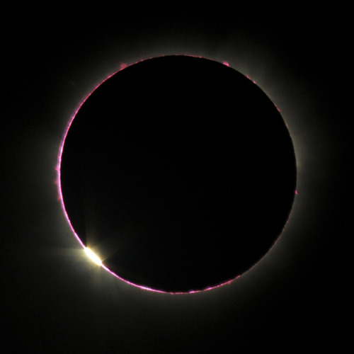 astronomicalwonders: Solar chromosphere and diamond ring near totality The path of the hybrid solar 