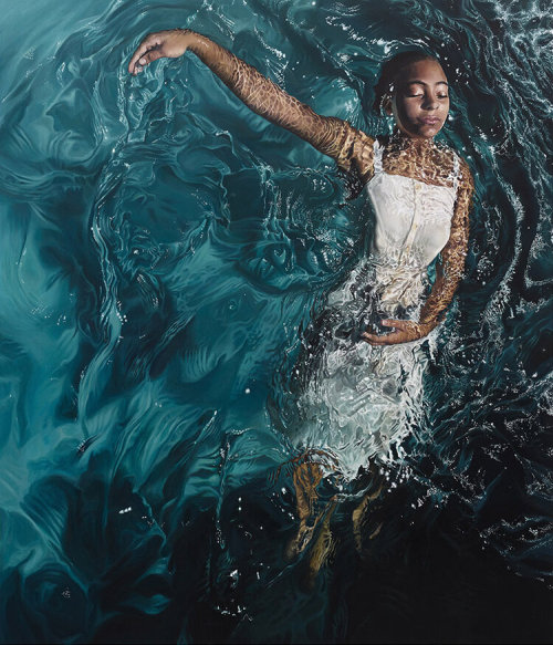 thesoulfunkybrother:- The water collection. 20′Paintings by Calida Garcia Rawles