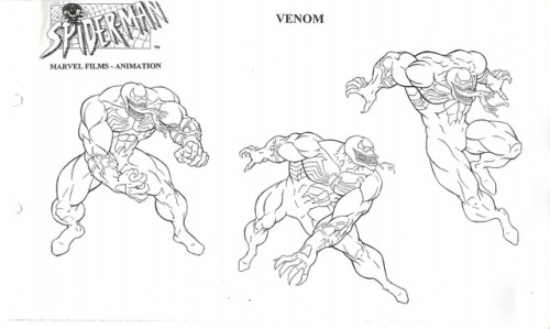 ‪How to draw Spider-Man: model sheets from the 1994 animated TV series. (And two extra for Venom.)