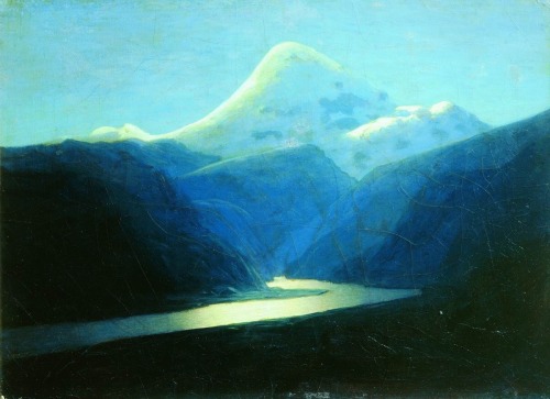 myfairynuffstuff:Arkhip Kuindzhi (1842 - 1910) - Elbrus in the Evening. 1908.