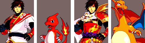 shotamune:Pokémon Conquest: Yukimura + Charmeleon and Charizard