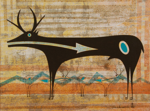 jareckiworld:Helen Hardin  -  Heartline Deer   (acrylic on board, 1970s)