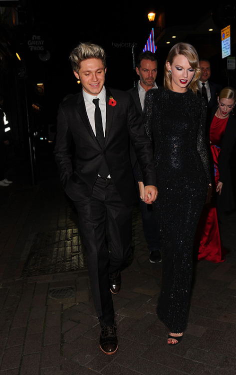 Niall and Taylor leaving an after party. 