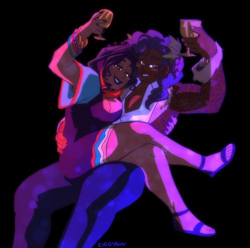 Bisexual lighting!!Au where Dionysus and Ariadne own a club & bar & theater.