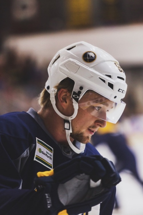 Rasmus Asplund looks on during the first session of the Buffalo Sabres Development Camp on Saturday 