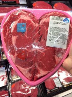 twerktuesday: twerktuesday:  The only valentine I need  I took a photo of a fucking steak in the store and put it on the internet and now almost 16 thousand people have it on their blogs, I wonder whoever has this steak knows how famous it is. I bet this