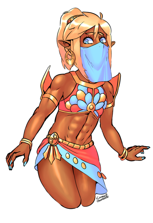 combos-n-doodles:Gerudo Warrior Link, in a variety of flavors!Even more (and lewder) edits on my Pat