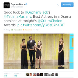 orphanblack:  give-maslany-emmy:  Last year