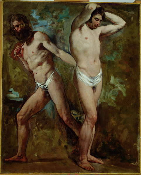 meisterdrucke:  Two Standing Male Nudes (oil