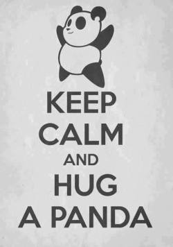 sweetdiaura:  Keep calm and hug a panda &lt;3 no We Heart It. https://weheartit.com/entry/79454935/via/kagee976 