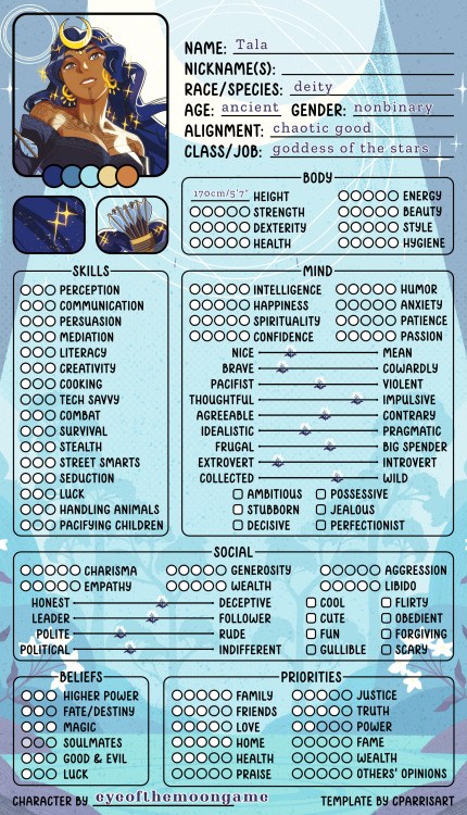 happy new year everyone! i come bearing character sheets template by @cparrisart