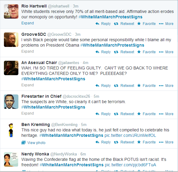 resurrection-rite:  #WhiteManMarchProtestSigns is giving me life 
