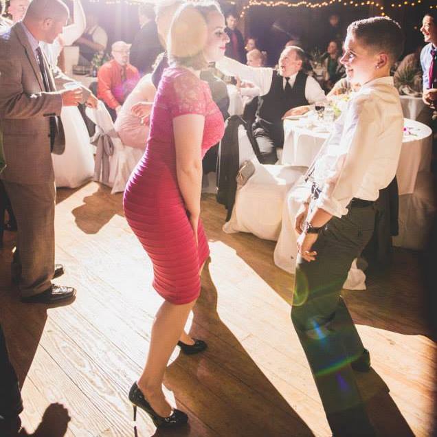 this-is-hard-femme:  me n my beau at a weddin’  BUTCH/FEMME ballroom dancin&rsquo;