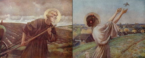 lunacylover:Piotr Stachiewicz (Polish, 1858-1938):12 months - full set from “Boży rok” [God’s Year],