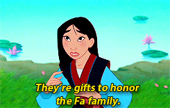  leaper182:  This is one of my most favorite endings to a Disney movie, hands down.Fuck the sword of a Hun who was going to destroy China. Fuck any sort of gift from the Emperor. They’re these *things* that have no meaning whatsoever.His little girl
