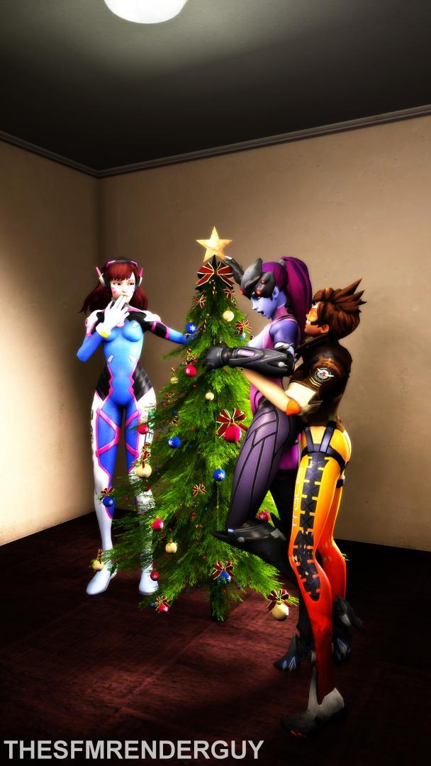 thesfmrenderguy:  Overwatch girls dressing a Christmas tree (Christmas special set)