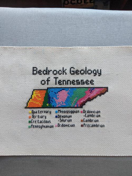mapsontheweb: Stitched geological map of Tennessee. Pattern by BlondeBoxshell on Etsy.
