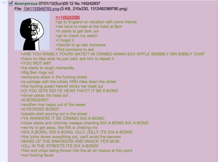 Green Text Stories — Story no. 28: “Six-A-Bong.”