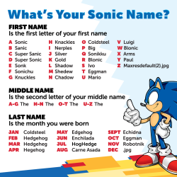 Sonicthehedgehog:      Alone On A Friday? Then Be Rad And Tell Us Your Sonic Name!